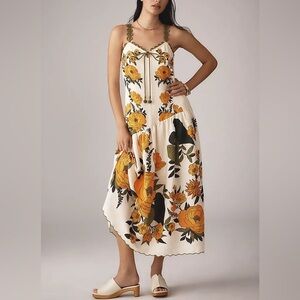 Farm Rio x Anthropologie Sleeveless V-Neck A-Line Maxi Dress Size S